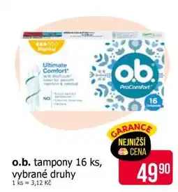 Teta o.b. tampony 16 ks, vybrané druhy nabídka