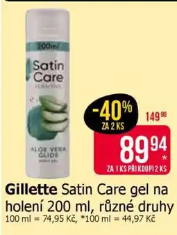 Teta Gillette Satin Care gel na holení 200 ml nabídka