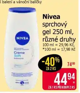 Teta nivea sprchový gel 250 ml, různé druhy nabídka
