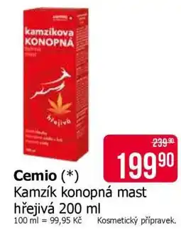 Teta Cemio Kamzík konopná mast hřejivá 200 ml nabídka