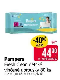Teta Pampers Fresh Clean dětské vlhčené ubrousky 80 ks nabídka