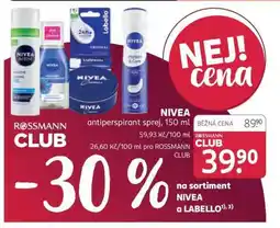 Rossmann Nivea antiperspirant sprej nabídka