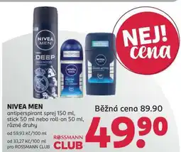 Rossmann Nivea Men nabídka