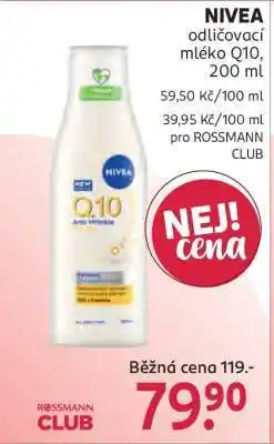 Rossmann NIVEA odličovací mléko Q10, 200 ml nabídka