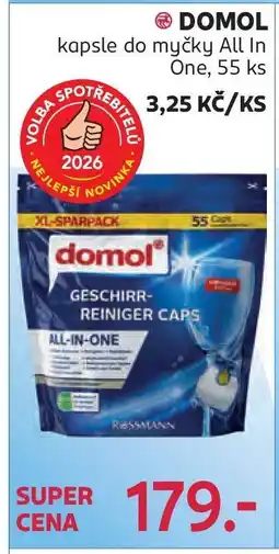 Rossmann DOMOL kapsle do myčky All In One, 55 ks nabídka