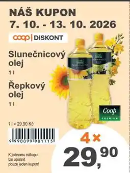 COOP DISKONT Coop Premium Slunečnicový olej/Řepkový olej nabídka