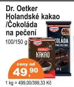 COOP DISKONT Dr. Oetker Holandské kakao /Čokoláda na pečení nabídka