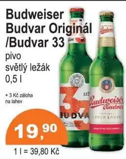 COOP DISKONT Budweiser Budvar Original Budvar 33 nabídka