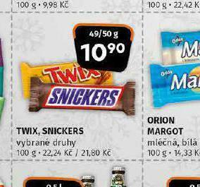 Coop Twix, snickers nabídka