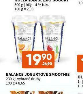 Terno Balance jogurtové smoothie nabídka