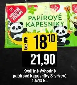 Jip Kvalitně Výhodně papírové kapesníky 3-vrstvé 10x10 ks nabídka