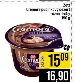 Jip Zott Cremore pudinkový dezert různé druhy nabídka