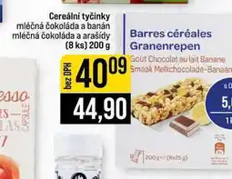 Jip Cereální tyčinky mléčná čokoláda a banán mléčná čokoláda a arašídy (8 ks) nabídka