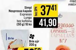 Jip Simpl Nespresso kapsle Expresso Lungo bez kofeinu (50 g) 10 ks nabídka