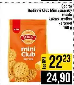 Jip Sedita Rodinné Club Mini sušenky máslo kakao+malina karamel 160 g nabídka