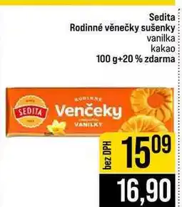 Jip Sedita Rodinné věnečky sušenky vanilka kakao 100 g+20% zdarma nabídka