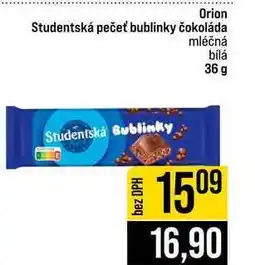 Jip Orion Studentská pečeť bublinky čokoláda mléčná bílá nabídka