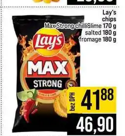 Jip Lay's chips Max Strong chilli&lime 170 g salted 180 g fromage 180 g nabídka
