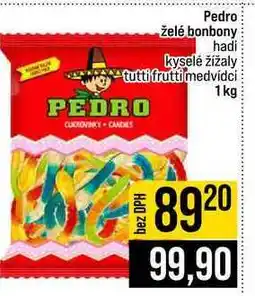Jip Pedro želé bonbony hadi kyselé žížaly tutti frutti medvídci nabídka