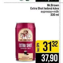 Jip Mr.Brown Extra Shot ledová káva espresso+milk 330 ml nabídka