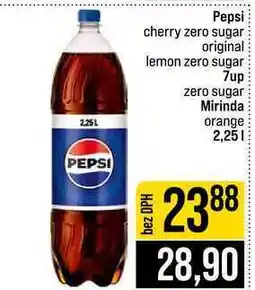 Jip Pepsi cherry zero sugar original lemon zero sugar 7up zero sugar Mirinda orange nabídka