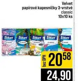 Jip Velvet papírové kapesníčky 3-vrstvé classic 10x10 ks nabídka