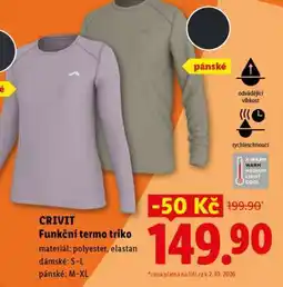 Lidl CRIVIT FUNKČNÍ TERMO TRIKO nabídka
