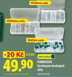 Lidl Parkside Sortiment drobných dílů nabídka