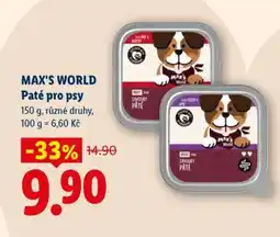 Lidl MAX'S WORLD Paté pro psy nabídka