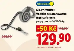 Lidl MAX'S WORLD Vodítko se zatahovacím mechanismem nabídka