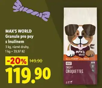 MAX'S WORLD Granule pro psy s inulinem