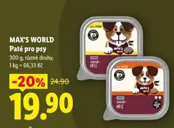 Lidl MAX'S WORLD Paté pro psy nabídka