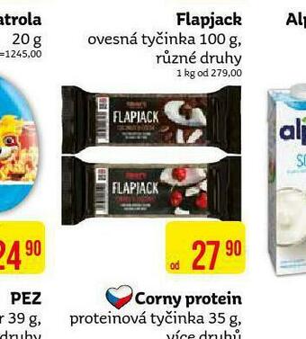 Teta Flapjack ovesná tyčinka nabídka