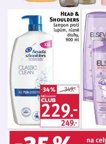 Rossmann Head&shoulders šampon nabídka