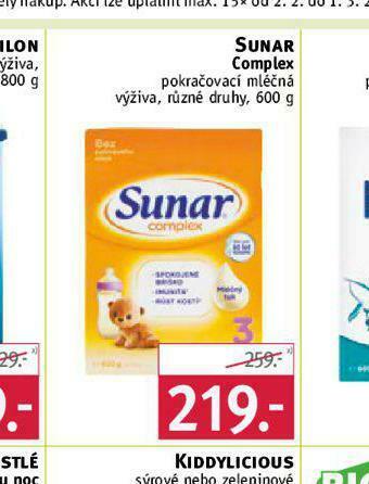 Rossmann Sunar complex pokračovací mléčná výživa nabídka