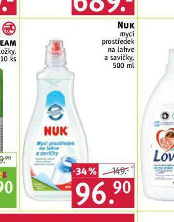 Rossmann Nuk mycí prostředek na lahve a savičky nabídka