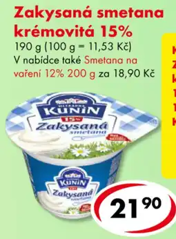CBA Kunin zakysaná smetana nabídka