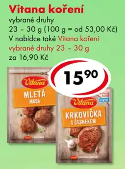 CBA Vitana koření nabídka