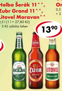 CBA Holba Šerák 11, Zubr Grand 11, Litovel Moravan nabídka