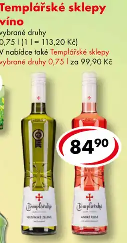 CBA Templářské sklepy víno nabídka