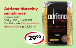 CBA Adriana těstoviny semolinové nabídka