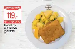 Globus Restaurace Smažené rybí filé s vařenými bramborami nabídka