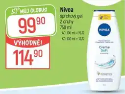 Globus Nivea sprchový gel 2 druhy nabídka