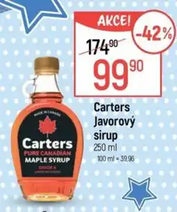 Globus Carters javorový sirup nabídka