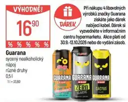 Globus Guarana sycený nealkoholický nápoj nabídka