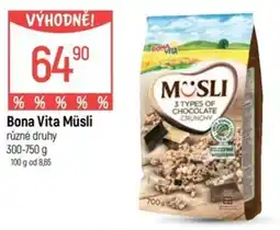 Globus Bona Vita Müsli nabídka