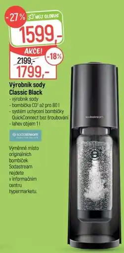 Globus Sodastream Výrobník sody Classic Black nabídka