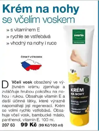 Krém na nohy se včelím voskem