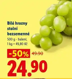 Lidl BÍLÉ HROZNY STOLNÍ BEZSEMENNÉ nabídka