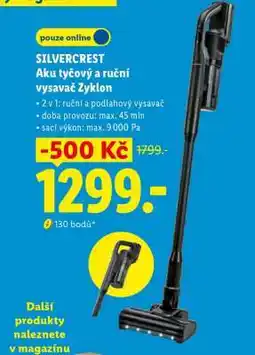 Lidl SILVERCREST Aku tyčový a ruční vysavač Zyklon nabídka